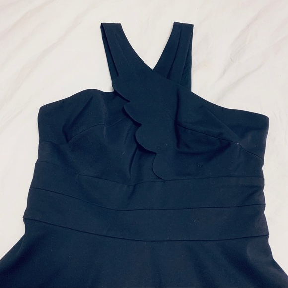 Armani Exchange Navy Scalloped Fit & Flare Dress - Picture 4 of 10